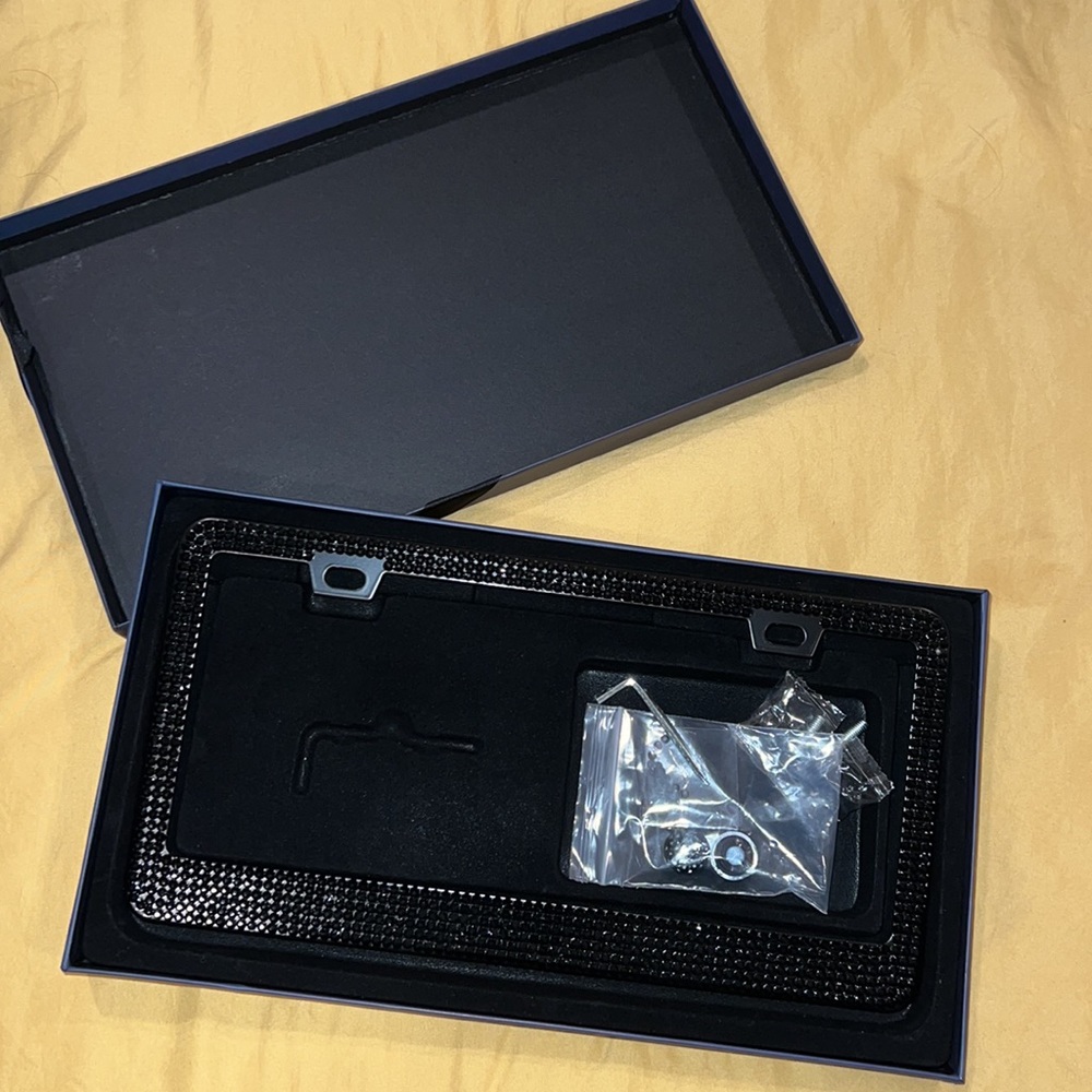 Black Bling License Plate Frame